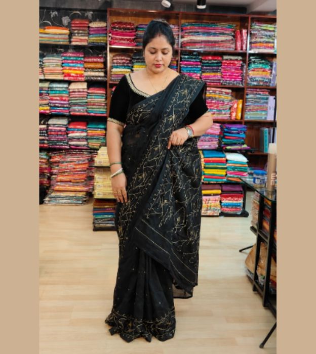 Elegant Bengal Cotton Saree with Beautiful Karchupi Work