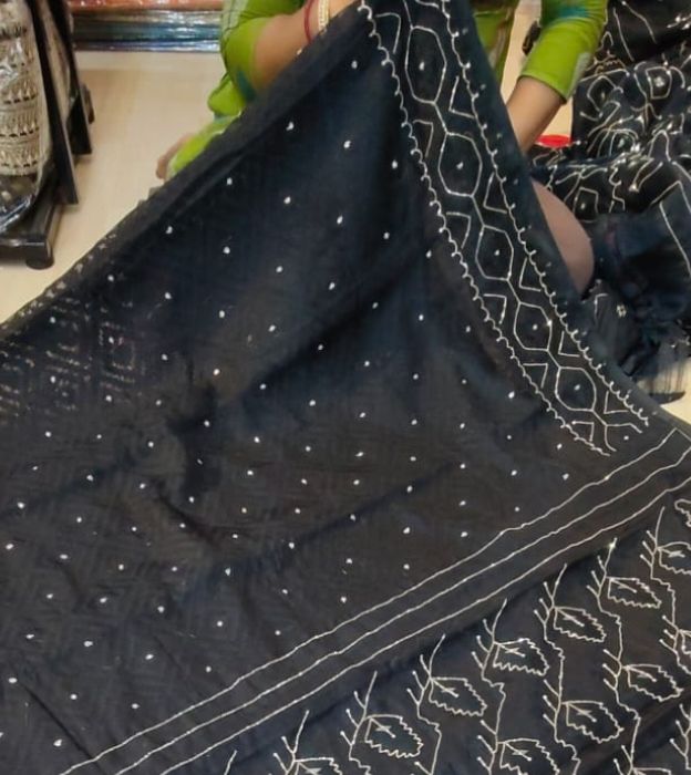 Elegant Bengal Cotton Saree with Beautiful Karchupi Work