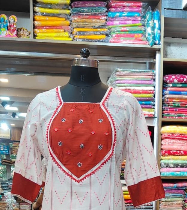 Elegant Pure Cotton Ikkat Weaving 2-Piece Suit for Everyday Grace