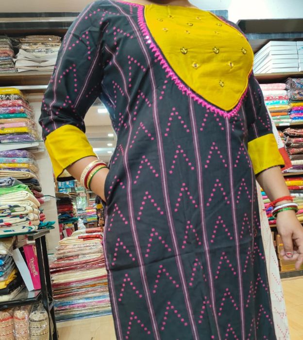 Elegant Pure Cotton Ikkat Weaving 2-Piece Suit for Everyday Grace