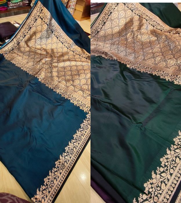 Premium Pure Banarasi Saree with Rich Zari Border & Designer Pallu