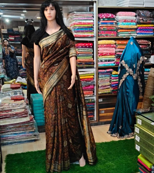 Premium Mal Mal Silk Pashmina Saree with Rich Border & Blouse Piece
