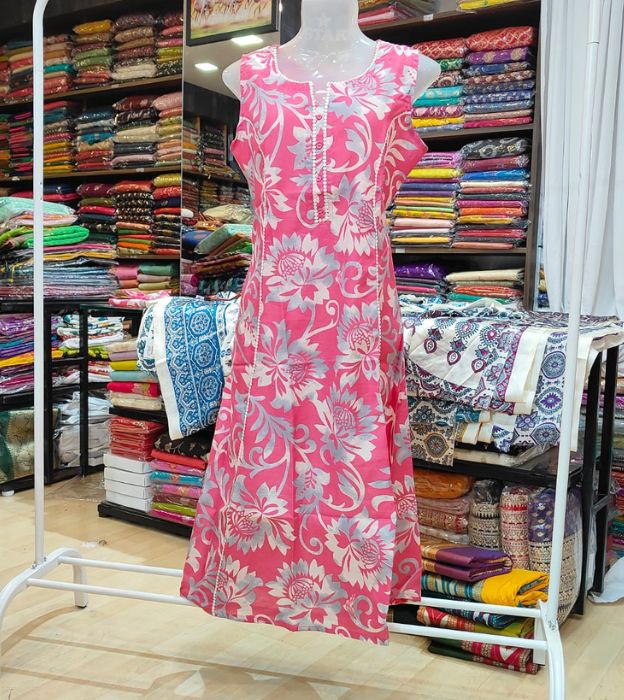 Dabu Cotton Printed Dress – Elegant Everyday Wear