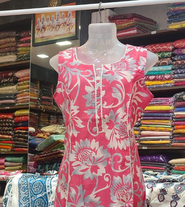 Dabu Cotton Printed Dress – Elegant Everyday Wear