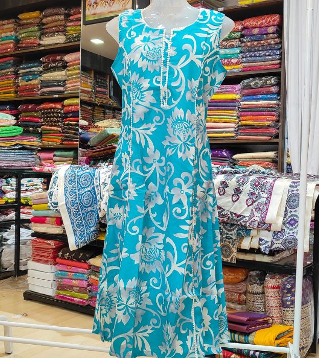 Dabu Cotton Printed Dress – Elegant Everyday Wear